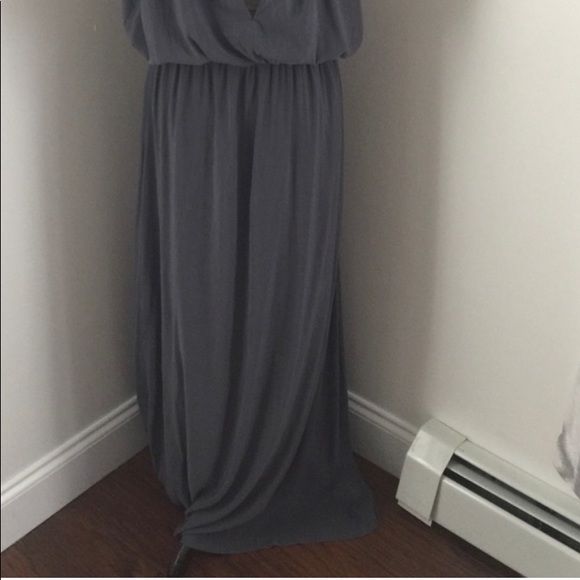 H&M • Gray Open Back Halter Maxi Dress, sz 4 - Picture 7 of 10
